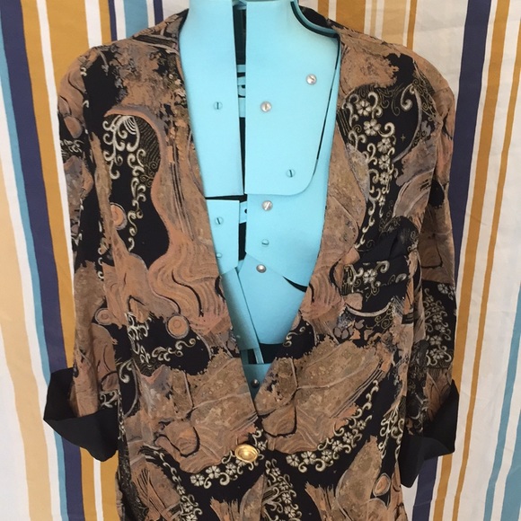 True Vintage Black and Brown Blazer - Picture 2 of 8